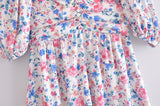 Mini Dress, Boho Dress, Sundress, Vintage Elena Pink Flower Garden - Wild Rose Boho