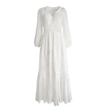 Boho Maxi Dress, White Cloud
