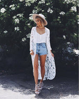 Beach Robe, Cover Up, Natalie in White Lace - Wild Rose Boho