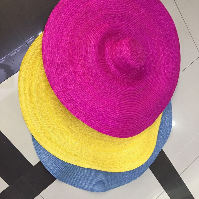 Boho Hat, Beach Hat, Extra Wide Brim Straw Hat, Anna Breeze in Black and Beige, High Quality (Straw, 35 cm) - Wild Rose Boho