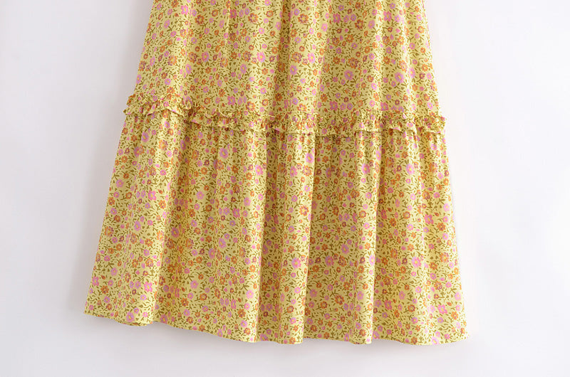 Boho Skirt, Hippie Skirts, Maxi Skirt, Yellow Sunshine Flower