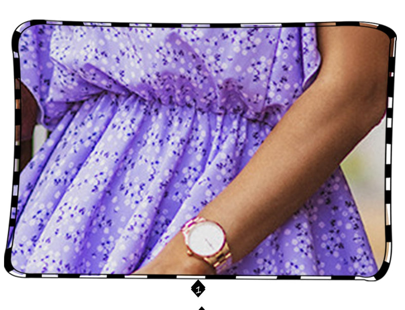 Mini Dress, Boho Dress, Vintage Dress, Little Flower Iris Purple - Wild Rose Boho