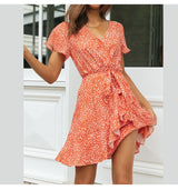 Mini Dress, Boho Dress, Vintage Dress, Adeline Orange - Wild Rose Boho