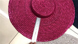 Boho Hat, Sun Beach Hat, Wide Brim Straw Hat, Retro Hat Bella, in Red, Blue, Pink and Black - Wild Rose Boho