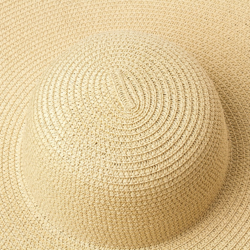 Boho Hat, Beach Hat, Extra Wide Brim Paper Hat, Natalie in White, Blue, Beige and 28 colors (Soft, 25 cm) - Wild Rose Boho