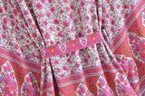 Boho Robe, Short Kimono Robe, Esme in Pink - Wild Rose Boho