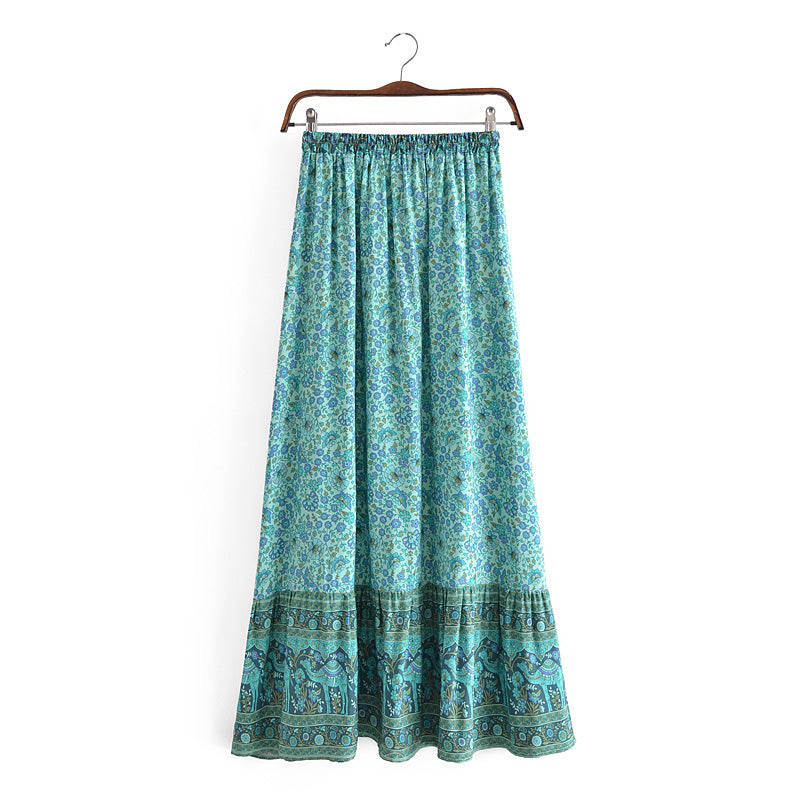 Boho Skirt, Hippie Skirts, Maxi Skirt, Jaydn in Blue and Orange