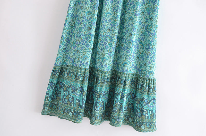 Boho Skirt, Hippie Skirts, Maxi Skirt, Jaydn in Blue and Orange