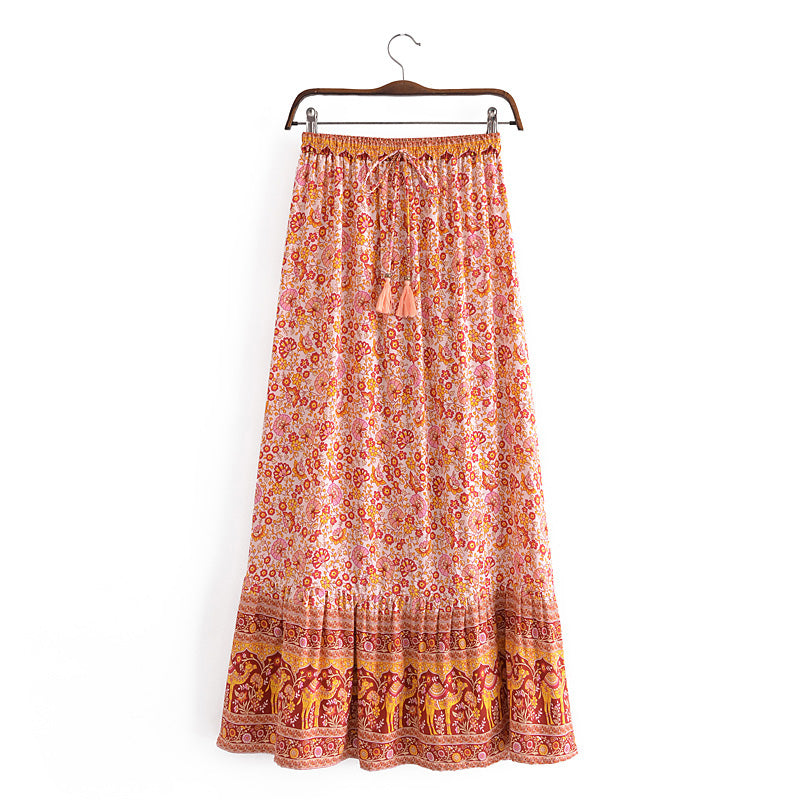 Boho Skirt, Hippie Skirts, Maxi Skirt, Jaydn in Blue and Orange