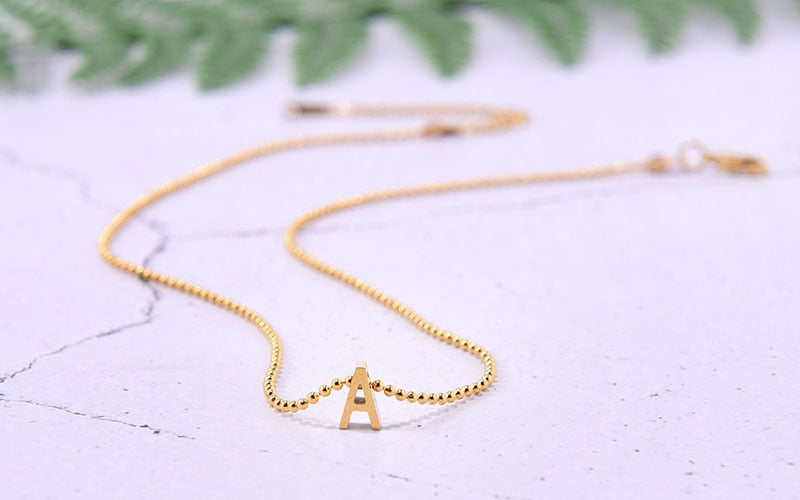 Boho Personalized Custom Necklace, Gold Letter Name Choker