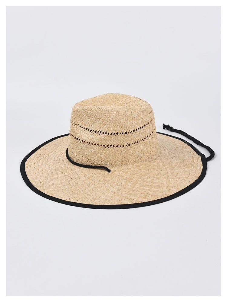Boho Hat, Beach Sun Hat, Wide Brim Straw Hat, Belen White Robe Strap - Wild Rose Boho