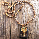 Boho Necklace, RH Precious Lava Stone, Ganesha Indian Elephant Buddha