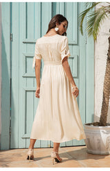 Maxi Dress, Boho Dress, Sundress, Talia in White Apricot - Wild Rose Boho