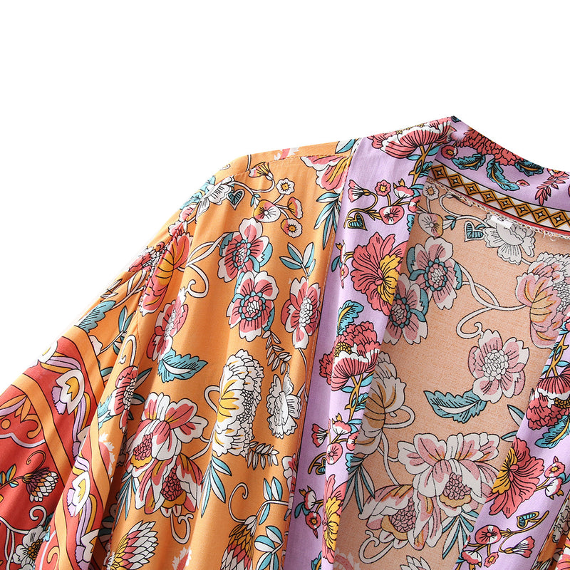 Boho Robe, Kimono Robe, Anna in Yellow Tiffany - Wild Rose Boho