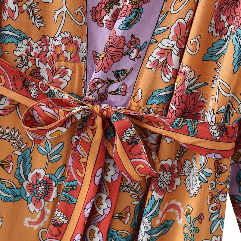 Boho Robe, Kimono Robe, Anna in Yellow Tiffany - Wild Rose Boho