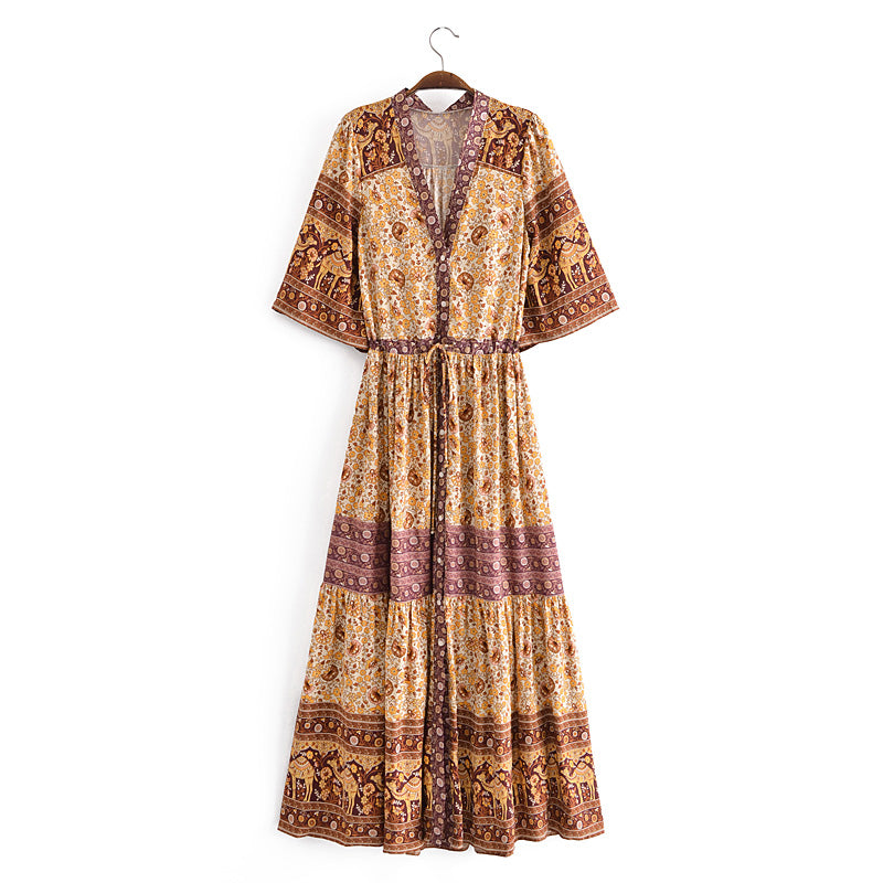 Midi Dress, Boho Dress, Sundress, Adrienne Theodosia Wild Rose Boho Midi Dress, Boho Dress, Sundress, Adrienne Theodosia Wild Rose Boho