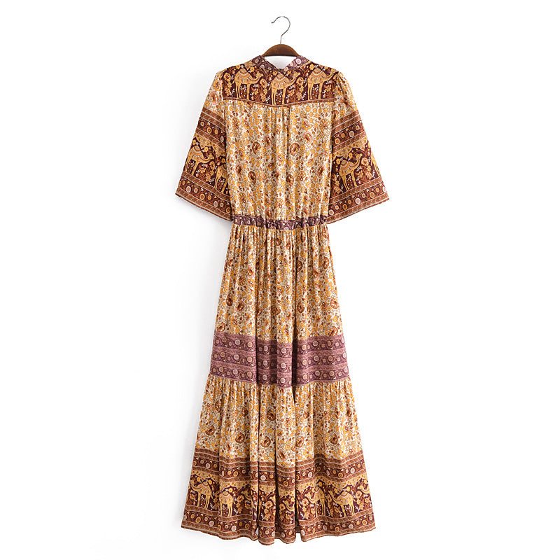 Midi Dress, Boho Dress, Sundress, Adrienne Theodosia Wild Rose Boho Midi Dress, Boho Dress, Sundress, Adrienne Theodosia Wild Rose Boho