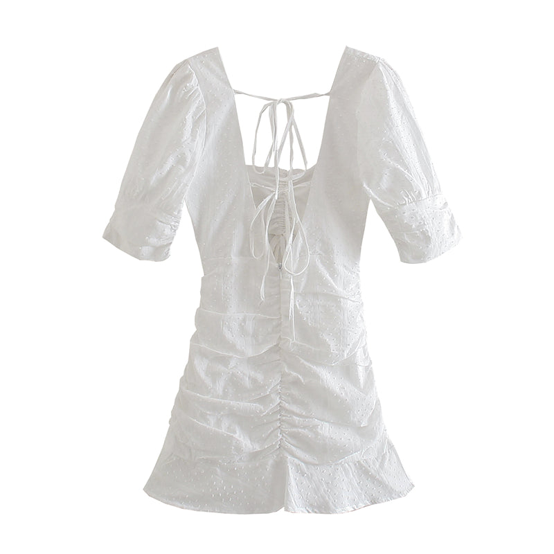 Mini Dress, Boho Dress, Sundress, Vintage White Malia - Wild Rose Boho