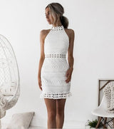 Mini Dress, Boho Dress, Crochet Dress White Dakota - Wild Rose Boho