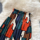 Vintage Two Piece Set, Boho Matching Top and Pant, Amalia in Orange, Blue and Green