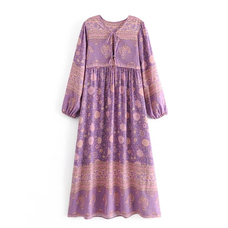 Gown Dress, Boho Maxi Dress, Loose Dress, Purple Anna Wild Rose – Wild Rose Boho
