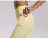 Yoga Set, Yoga Legging, Printed Workout Set Top and Legging,Naomi Tie Dye in Yellow