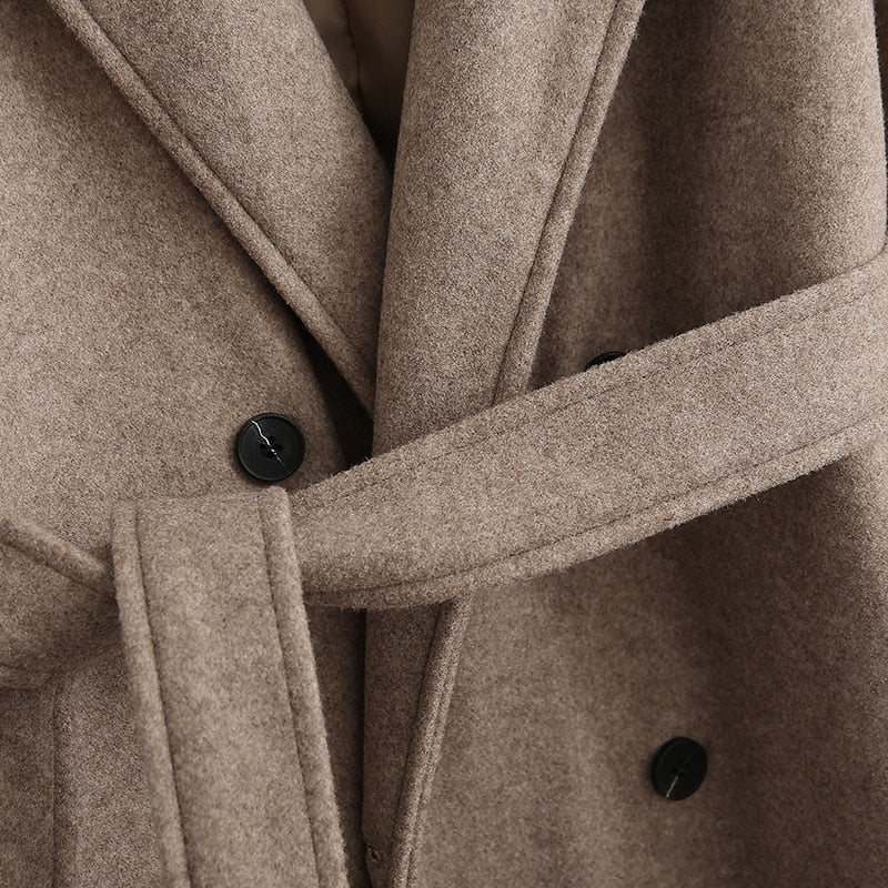 Winter Coat, Wool Coat, Long Wool Coat Women, Robe Coat Isabella  in Beigel and Coffee