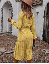 Boho Midi Dress, Claire in Yellow