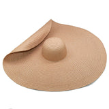 Boho Hat, Sun Beach Hat, Wide Brim Paper Straw Hat 30 cm Brim, Mila in Brown, Beige and Black