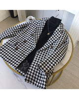 Boho Coat, Vintage Plaid Wool Coat with Matching Skirt Lockett