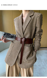 Boho Autumn Blazer, Vintage Plaid Blazer Xena in Brown