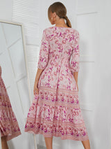 Boho Maxi Dress, Sundress, Lily-Rose in Pink