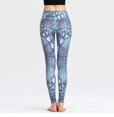 Yoga Legging, Yoga Pants, Boho Legging, Tight with Pocket in Blue Coral