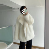 Boho Winter Coat, Fur Coat, Faux Fox Fur, Jolie in White