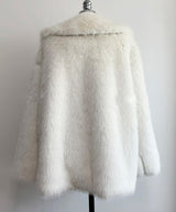 Boho Winter Coat, Fur Coat, Faux Fox Fur, Jolie in White