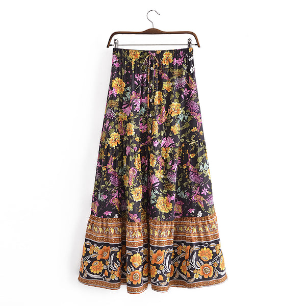 Boho Skirt, Hippie Skirts, Maxi Skirt, Black Calla Wild Comos