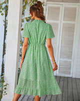 Boho Midi Dress, Sundress Romy in Green