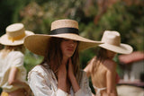 Boho Hat, Sun Beach Hat, Wide Brim Straw Hat 15 cm, Amelia