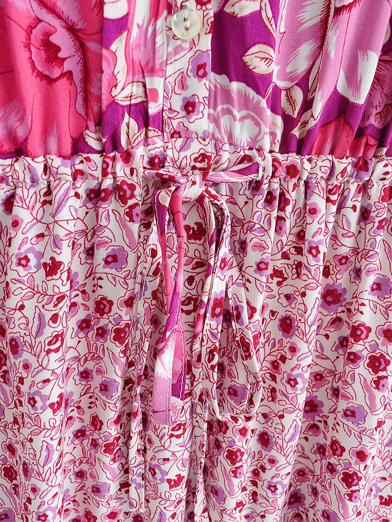 Boho Maxi Dress - Sundress - Sierra Cherry - Bohemian Style - Flowy Summer Dress - Vibrant Print