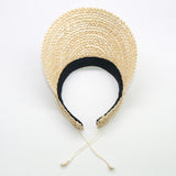 Boho Hat, Sun Hat, Beach Hat, Shade Visor Beige Straw Cap, Sofia with Shell