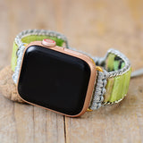 Boho Apple Watch Band,Beaded Apple Watch Band, Wrist Band Bracelet, Blue and Green Jasper
