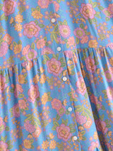 Boho Maxi Dress, Sundress, Elliana Rose in Blue and Pink