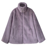 Boho Winter Coat, Fur Coat, Faux Fox Fur, Western Rabbit in Pink Lotus