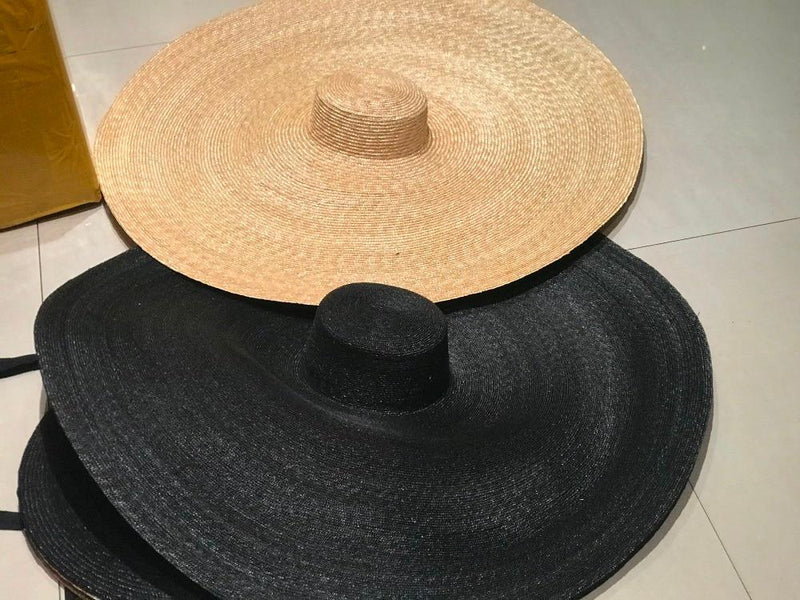 Boho Hat, Sun Hat, Beach Hat, Extra Large Wide Brim Straw Hat (35 cm) - Wild Rose Boho