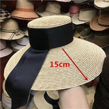 Boho Hat, Sun Hat, Beach Hat, Wide Brim Straw Hat, Big Black Ribbon - Wild Rose Boho